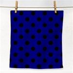 Polka Dots - Black on Dark Blue Face Towel