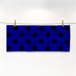 Polka Dots - Black on Dark Blue Hand Towel