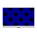 Polka Dots - Black on Dark Blue Business Card Holder