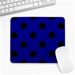 Polka Dots - Black on Dark Blue Large Mousepad