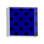 Polka Dots - Black on Dark Blue 4 x 4  Acrylic Photo Block