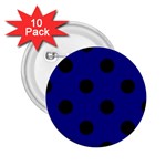 Polka Dots - Black on Dark Blue 2.25  Button (10 pack)