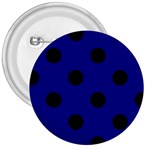 Polka Dots - Black on Dark Blue 3  Button