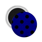 Polka Dots - Black on Dark Blue 2.25  Magnet