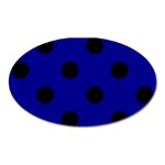 Polka Dots - Black on Dark Blue Magnet (Oval)