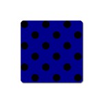 Polka Dots - Black on Dark Blue Magnet (Square)
