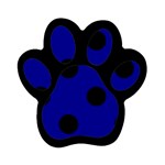 Polka Dots - Black on Dark Blue Magnet (Paw Print)