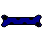 Polka Dots - Black on Dark Blue Magnet (Dog Bone)