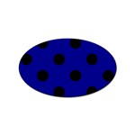 Polka Dots - Black on Dark Blue Sticker (Oval)
