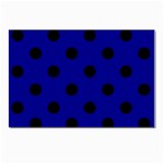 Polka Dots - Black on Dark Blue Postcard 4  x 6 