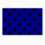 Polka Dots - Black on Dark Blue Postcard 5  x 7 