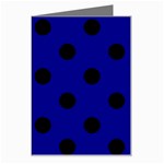 Polka Dots - Black on Dark Blue Greeting Card
