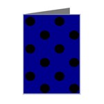 Polka Dots - Black on Dark Blue Mini Greeting Card