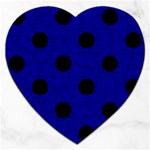 Polka Dots - Black on Dark Blue Jigsaw Puzzle (Heart)
