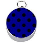 Polka Dots - Black on Dark Blue Silver Compass