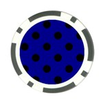 Polka Dots - Black on Dark Blue Poker Chip Card Guard