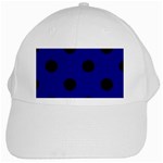 Polka Dots - Black on Dark Blue Black Cap