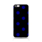 Polka Dots - Dark Blue on Black Apple iPhone 6/6S Silicone Case (Transparent)