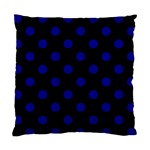 Polka Dots - Dark Blue on Black Standard Cushion Case (Two Sides)