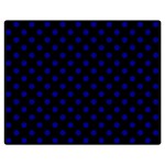 Polka Dots - Dark Blue on Black Double Sided Flano Blanket (Medium)