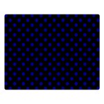 Polka Dots - Dark Blue on Black Double Sided Flano Blanket (Large)