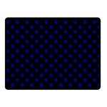 Polka Dots - Dark Blue on Black Fleece Blanket (Small) (One Side)