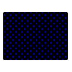 Polka Dots - Dark Blue on Black Double Sided Fleece Blanket (Small) (Two Sides)