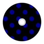 Polka Dots - Dark Blue on Black CD Wall Clock