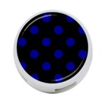 Polka Dots - Dark Blue on Black 4-Port USB Hub (One Side)