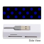 Polka Dots - Dark Blue on Black Memory Card Reader (Stick)