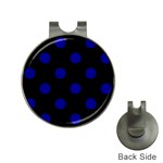 Polka Dots - Dark Blue on Black Golf Ball Marker Hat Clip