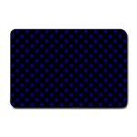 Polka Dots - Dark Blue on Black Small Doormat