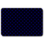 Polka Dots - Dark Blue on Black Large Doormat