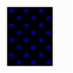 Polka Dots - Dark Blue on Black Small Garden Flag (Two Sides)