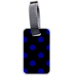 Polka Dots - Dark Blue on Black Luggage Tag (Two Sides)