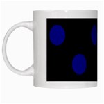 Polka Dots - Dark Blue on Black Black Mug