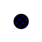 Polka Dots - Dark Blue on Black 1  Mini Button