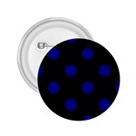 Polka Dots - Dark Blue on Black 2.25  Button