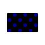 Polka Dots - Dark Blue on Black Magnet (Name Card)