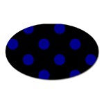 Polka Dots - Dark Blue on Black Magnet (Oval)