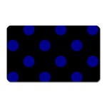 Polka Dots - Dark Blue on Black Magnet (Rectangular)