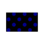 Polka Dots - Dark Blue on Black Sticker (Rectangular)