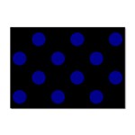 Polka Dots - Dark Blue on Black Sticker A4 (10 pack)
