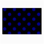 Polka Dots - Dark Blue on Black Postcard 4 x 6  (Pkg of 10)