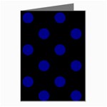 Polka Dots - Dark Blue on Black Greeting Cards (Pkg of 8)