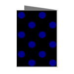 Polka Dots - Dark Blue on Black Mini Greeting Cards (Pkg of 8)