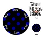 Polka Dots - Dark Blue on Black Playing Cards 54 (Round)
