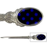 Polka Dots - Dark Blue on Black Letter Opener