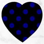 Polka Dots - Dark Blue on Black Jigsaw Puzzle (Heart)