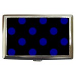 Polka Dots - Dark Blue on Black Cigarette Money Case